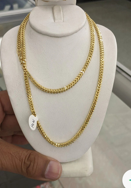 14KT REAL GOLD FRANCO CHAIN 3MM
