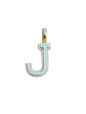 REAL DIAMOND 10KT TWO TONE BLOCK LETTER A- Z PENDANT