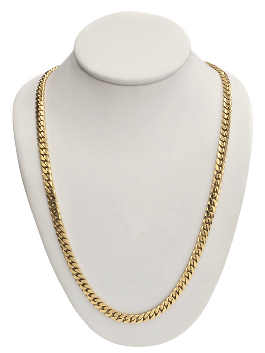 14kt REAL GOLD SOLID MIAMI CUBAN CHAIN 4MM