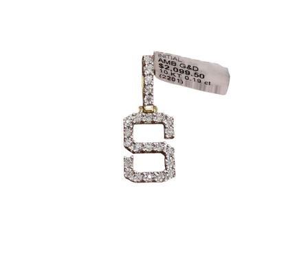 REAL DIAMOND 10KT FANUC STYLE LETTER S PENDANT