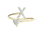 Real Diamond 10kt Yellow Gold Initial Ring For Women