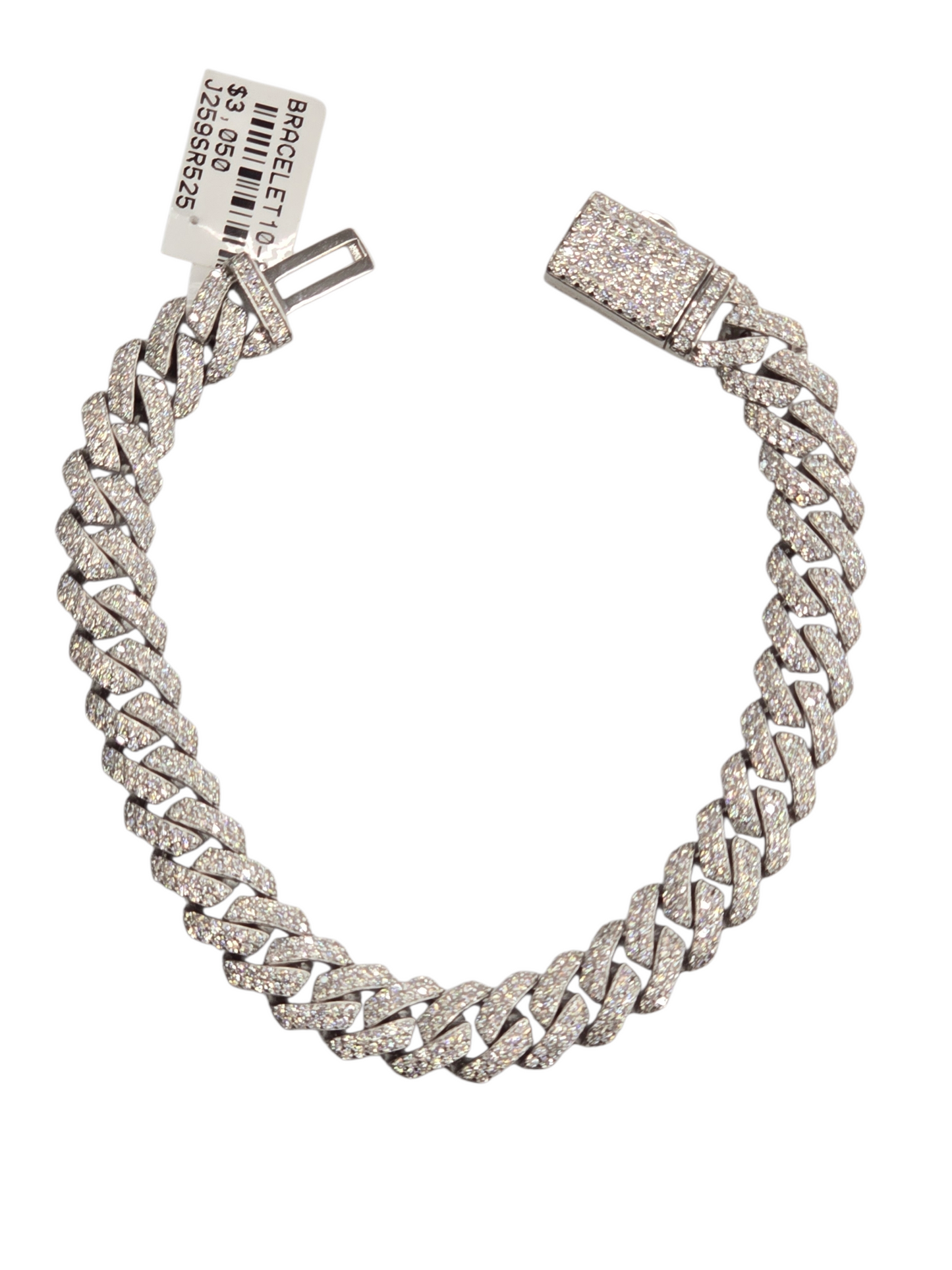 925 STERLING SILVER MOISSANITE DIAMOND BRACELET 8MM AND 10 MM 8 INCHES