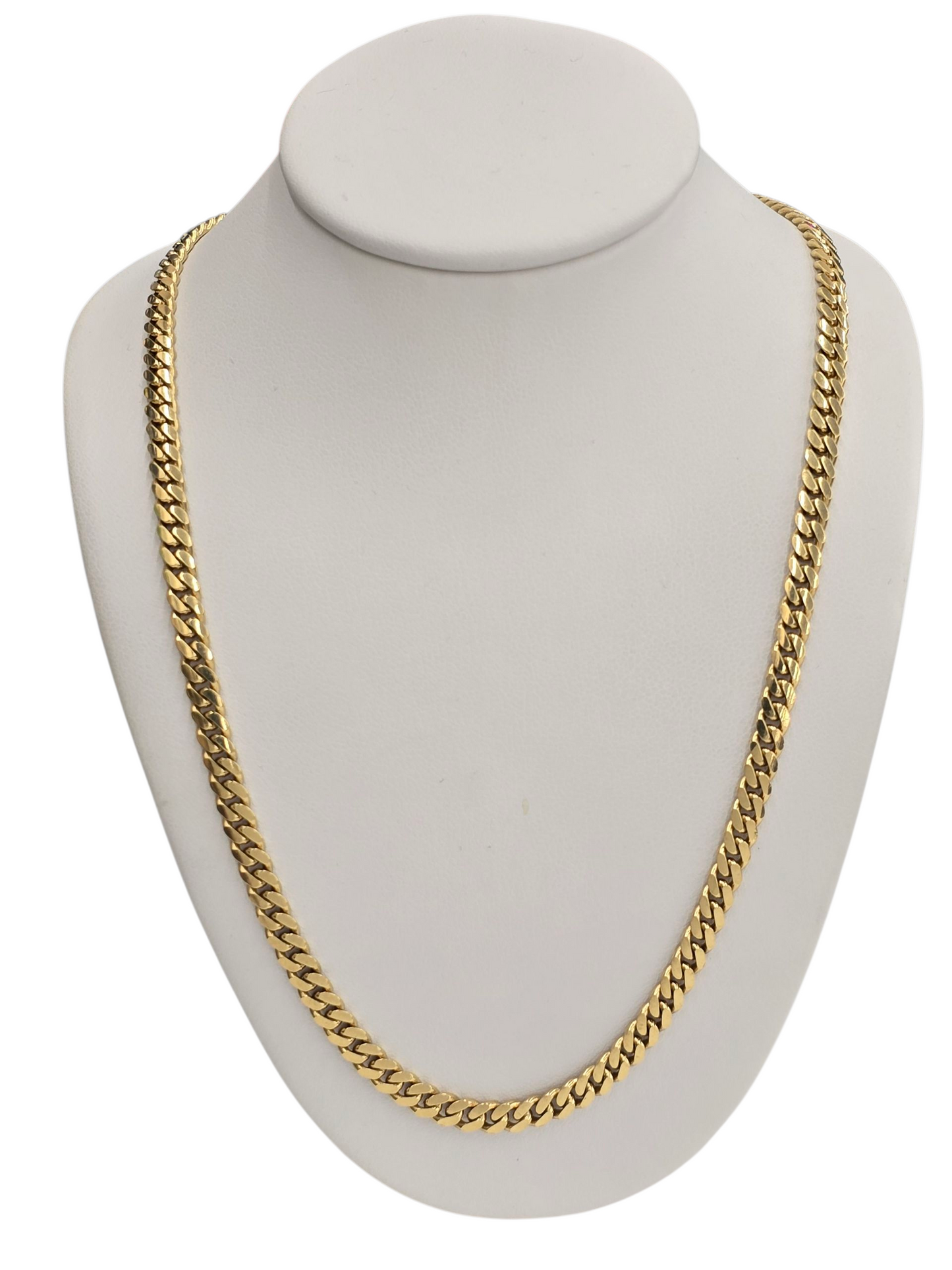 14kt REAL GOLD SOLID MIAMI CUBAN CHAIN 4MM
