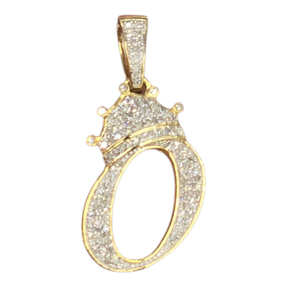 REAL NATURAL DIAMOND 10KT GOLD INITIAL A TO Z PENDANT