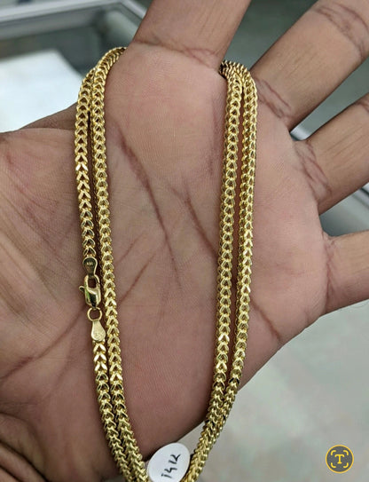 14KT REAL GOLD FRANCO CHAIN 3MM