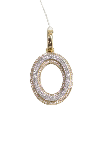 REAL DIAMOND 10KT TWO TONE BLOCK LETTER A- Z PENDANT