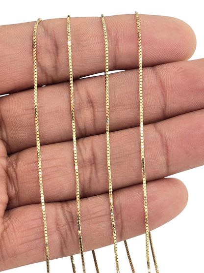 10kt Real Solid Gold Box Chain 0.8 mm