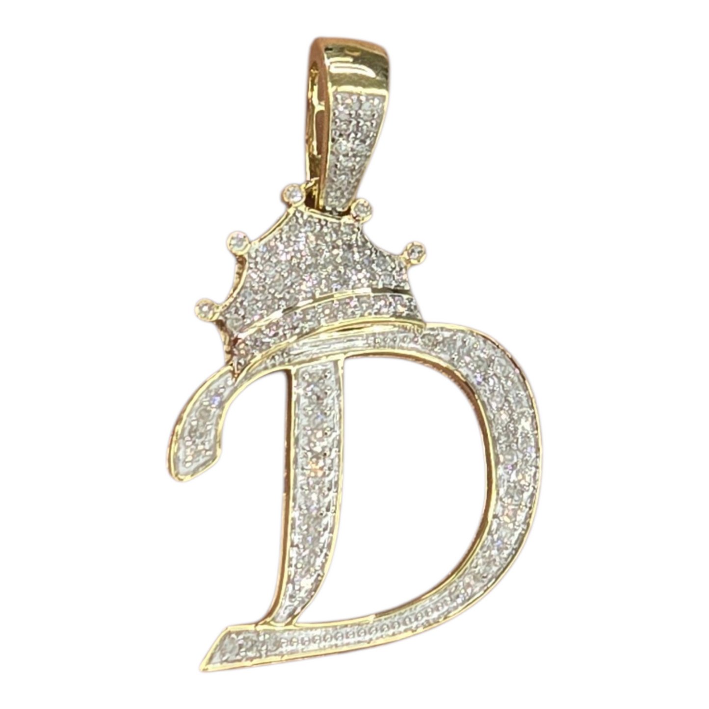 REAL NATURAL DIAMOND 10KT GOLD INITIAL A TO Z PENDANT