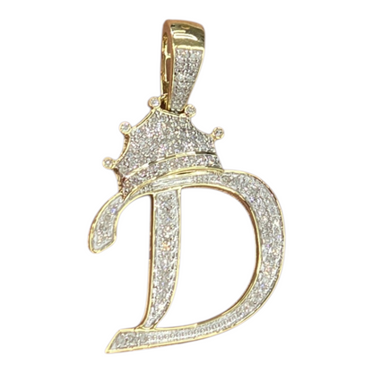 REAL NATURAL DIAMOND 10KT GOLD INITIAL A TO Z PENDANT