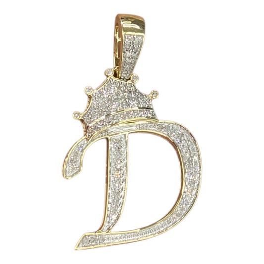 REAL NATURAL DIAMOND 10KT GOLD INITIAL A TO Z PENDANT