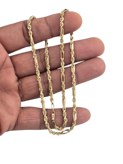 10KT REAL GOLD MILANO CHAIN 3 MM 18 INCHES