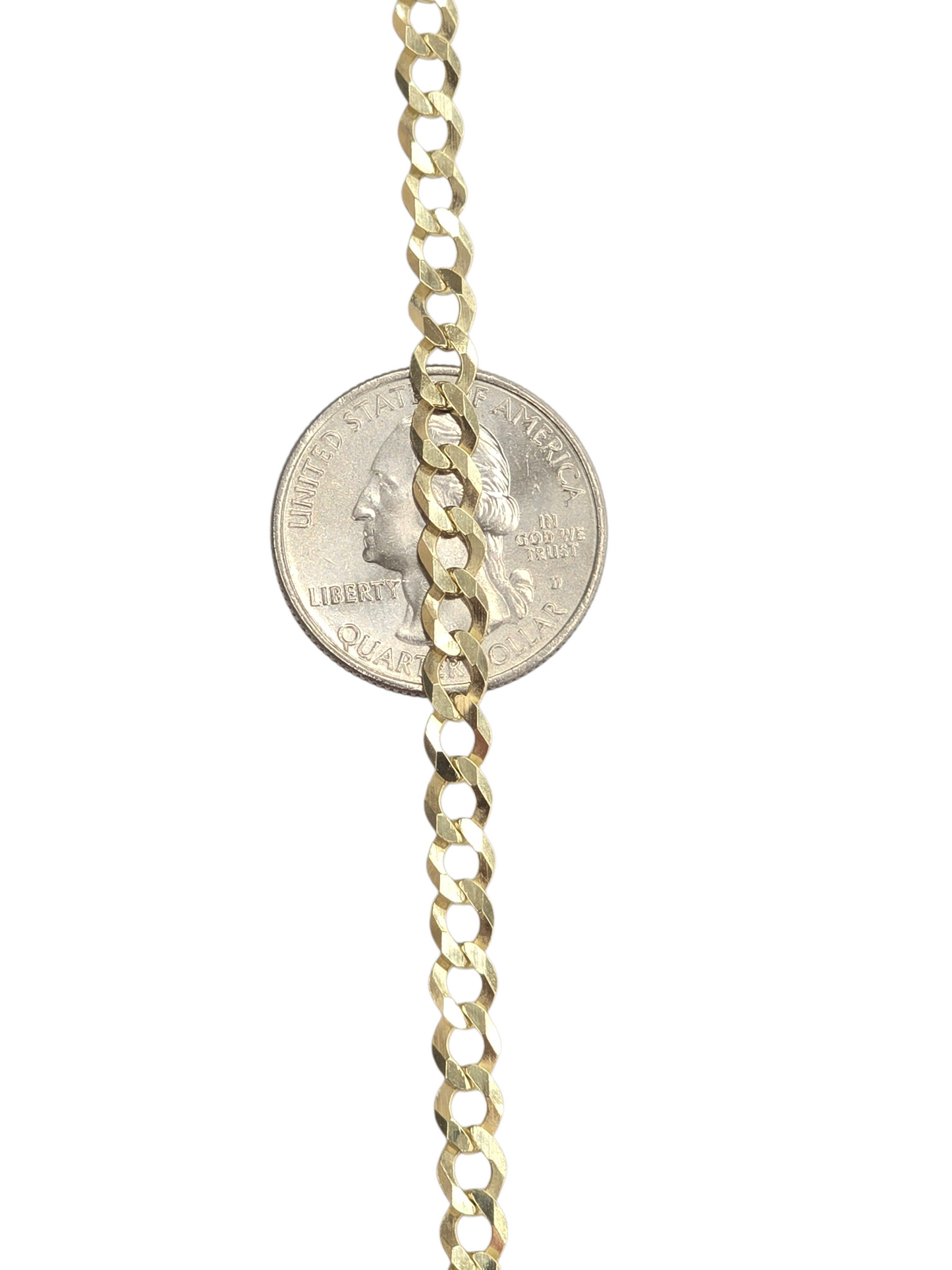 10KT REAL GOLD SOLID CUBAN CURB CHAIN 4.8MM FOR MEN AND WOMEN