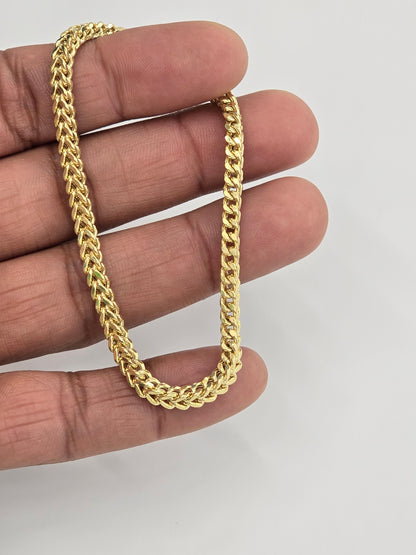 10KT REAL GOLD FRANCO BRACELET 4MM 8 INCH