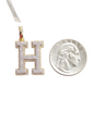 REAL DIAMOND 10KT TWO TONE BLOCK LETTER A- Z PENDANT