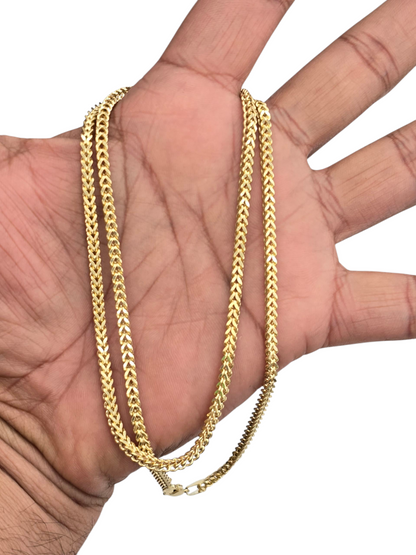 14kt REAL GOLD HOLLOW FRANCO CHAIN 3MM