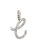 Real Natural Diamond 10kt Yellow Gold Cursive Letter A - Z Pendant