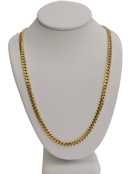14kt REAL GOLD SOLID MIAMI CUBAN CHAIN 4MM