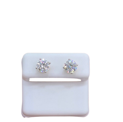 10KT REAL GOLD MOISSANITE DIAMOND STUD EARRING 3CT