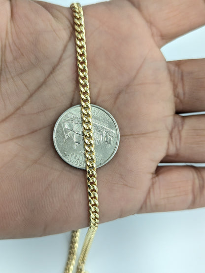 10kt Real Gold Miami Cuban Style Chain 3.5 mm