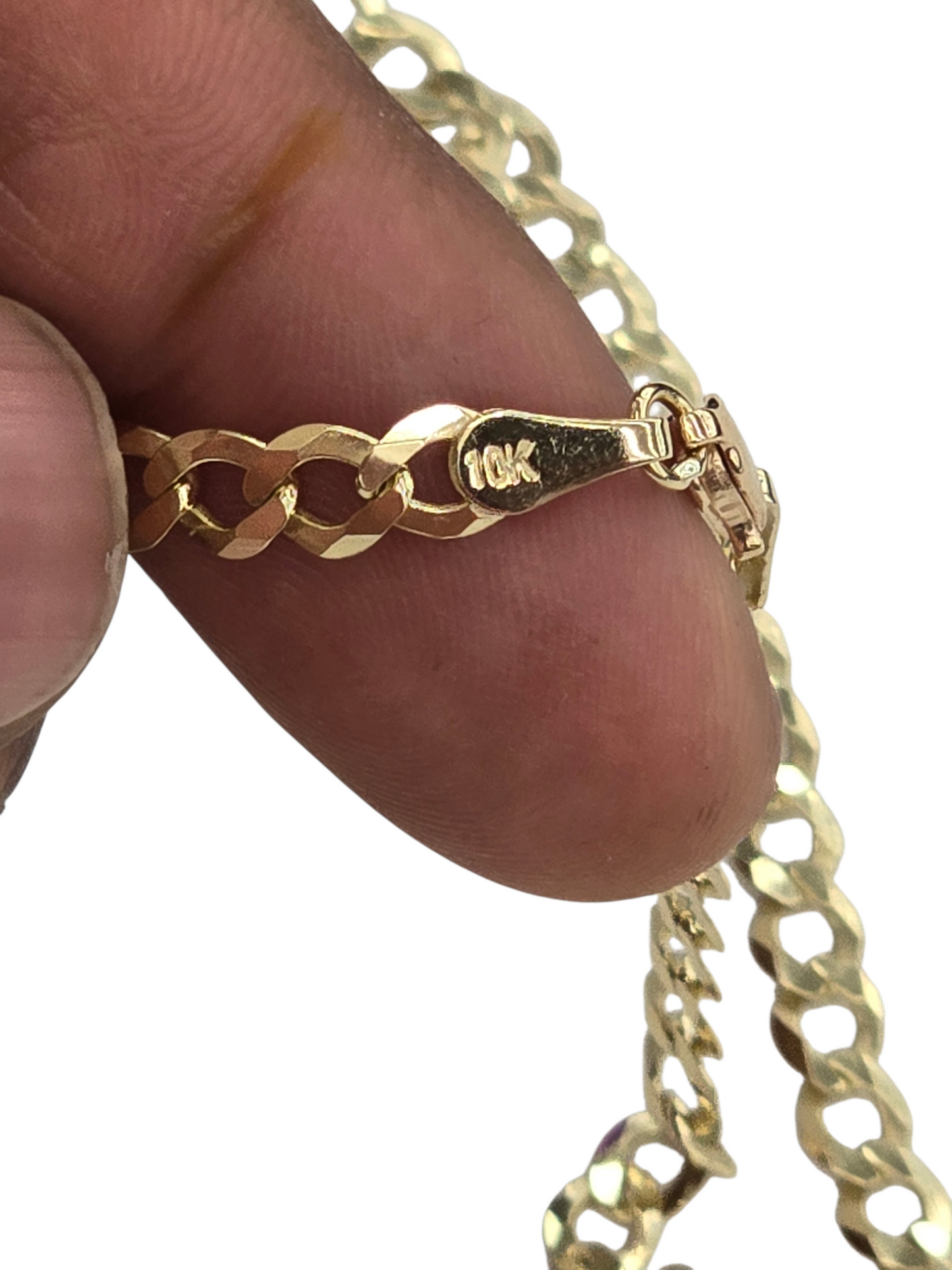 10KT REAL GOLD SOLID CUBAN CURB CHAIN 4.8MM FOR MEN AND WOMEN