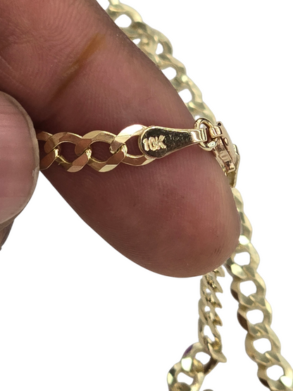 10KT REAL GOLD SOLID CUBAN CURB CHAIN 4.8MM FOR MEN AND WOMEN