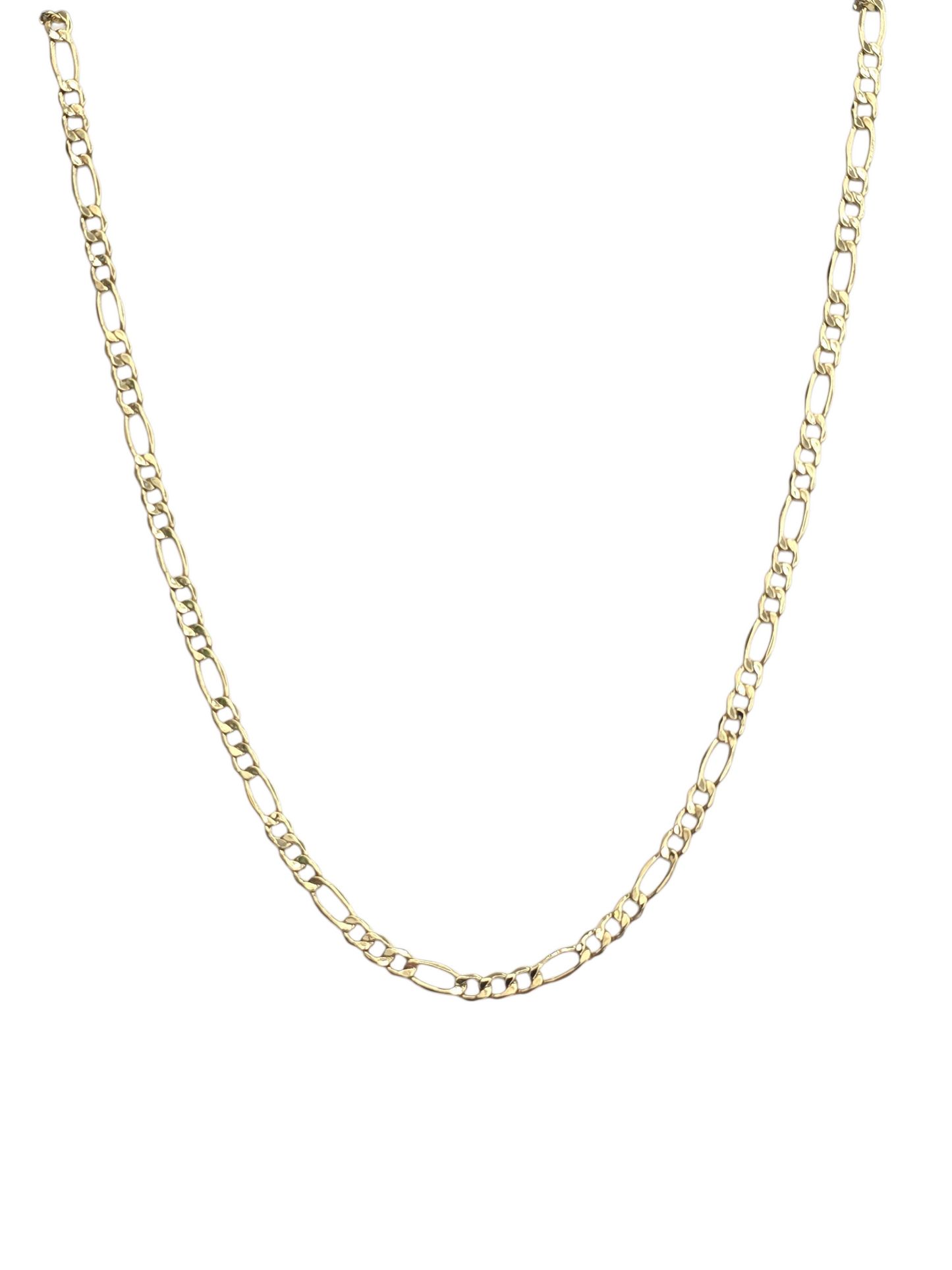 10KT REAL GOLD FIGARO CHAIN 3.7MM FOR MEN AND WOMEN
