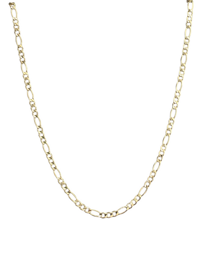 10KT REAL GOLD FIGARO CHAIN 3.7MM FOR MEN AND WOMEN