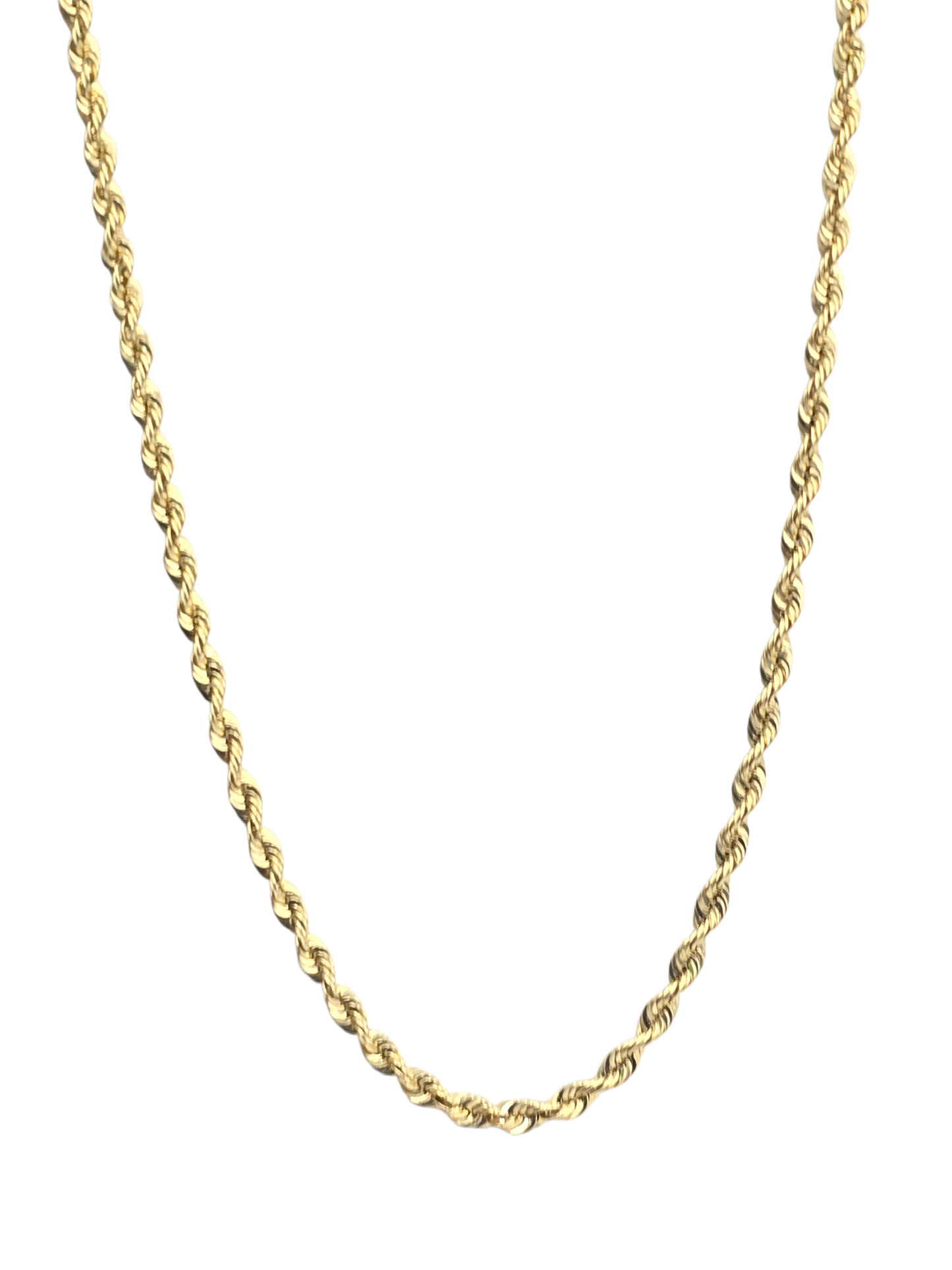 14KT REAL GOLD SPARKLE ROPE CHAIN 4MM