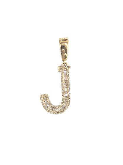 REAL DIAMOND 10KT GOLD BLOCK LETTER INITIAL A TO Z FOR MEN AND WOMEN