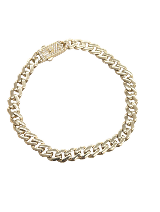 14kt Real Gold Miami Cuban Style Bracelet