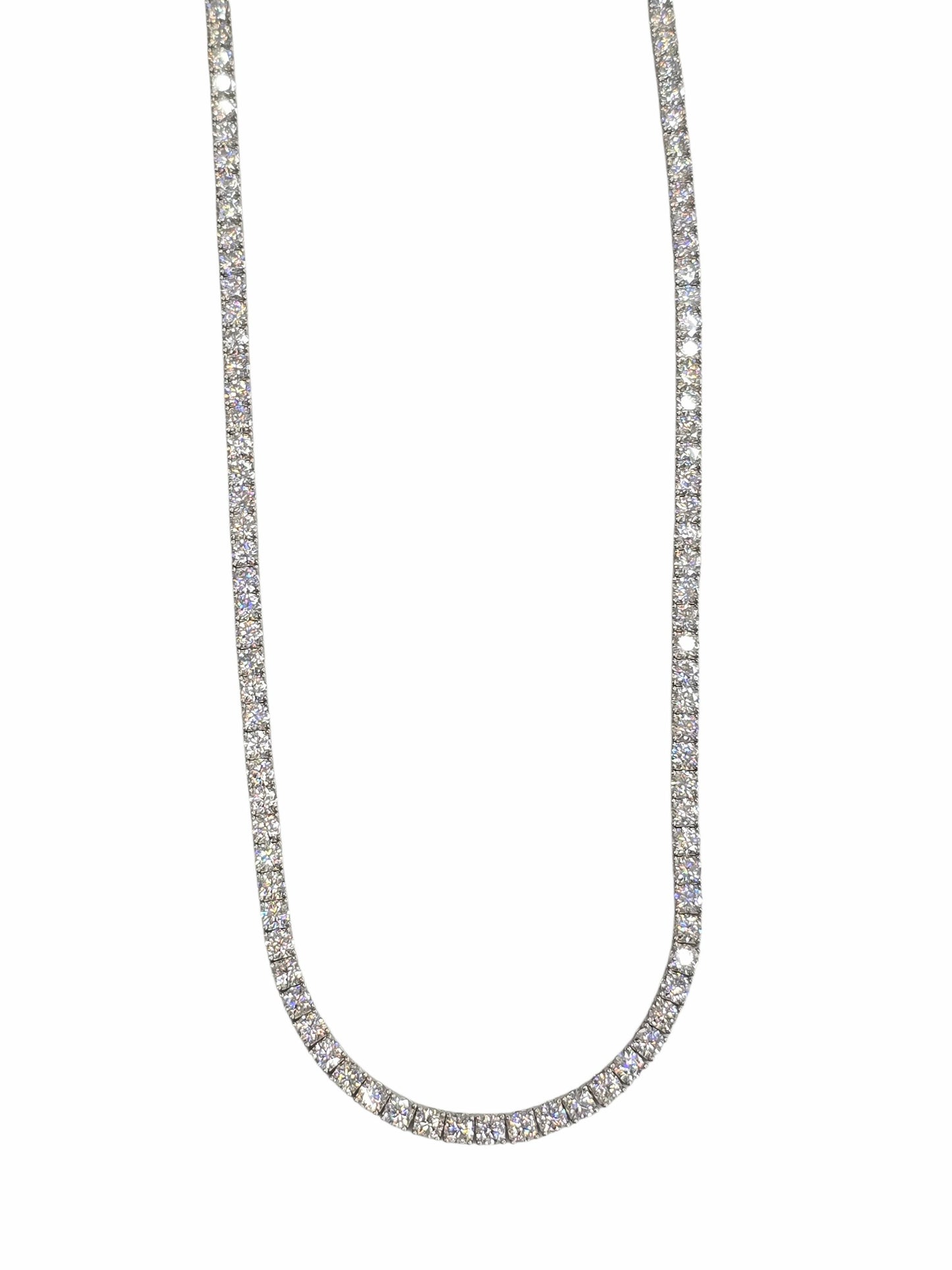 925 STERLING SILVER MOISSANITE DIAMOND TENNIS CHAIN 4MM