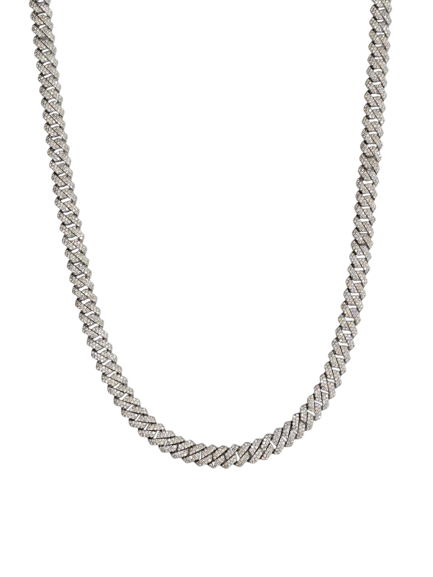 925 STERLING SILVER MOISSANITE DIAMOND CUBAN CHAIN 8MM