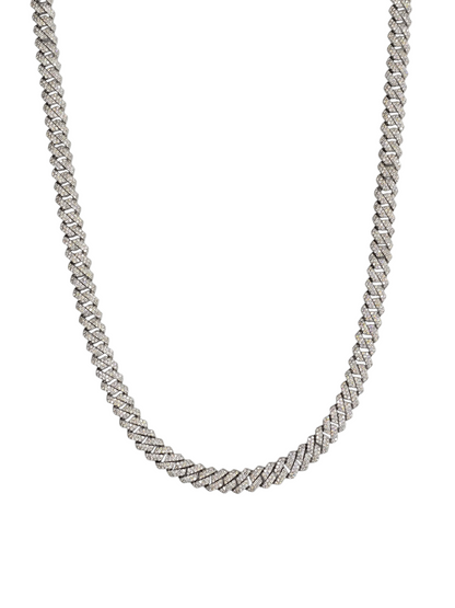 925 STERLING SILVER MOISSANITE DIAMOND CUBAN CHAIN 8MM