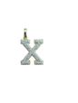 REAL DIAMOND 10KT TWO TONE BLOCK LETTER A- Z PENDANT