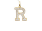 REAL DIAMOND 10KT TWO TONE BLOCK LETTER A- Z PENDANT