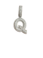 925 Sterling Silver Moissanite Diamond Initial A to Z Pendant
