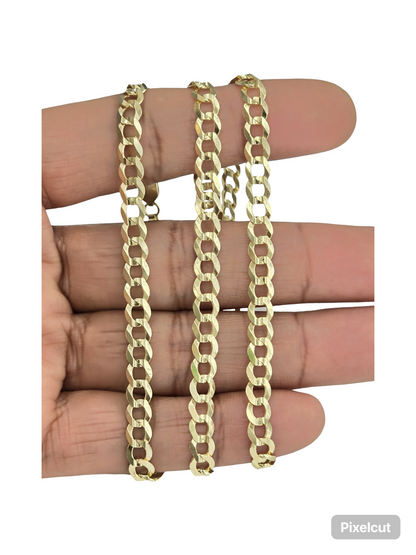 14KT REAL GOLD SOLID CUBAN CURN CHAIN 5.8 MM