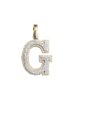 REAL DIAMOND 10KT TWO TONE BLOCK LETTER A- Z PENDANT