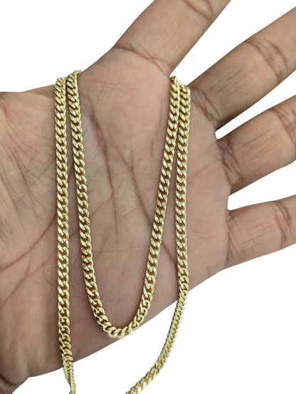 10kt Real Gold Miami Cuban Style Chain 3.5 mm