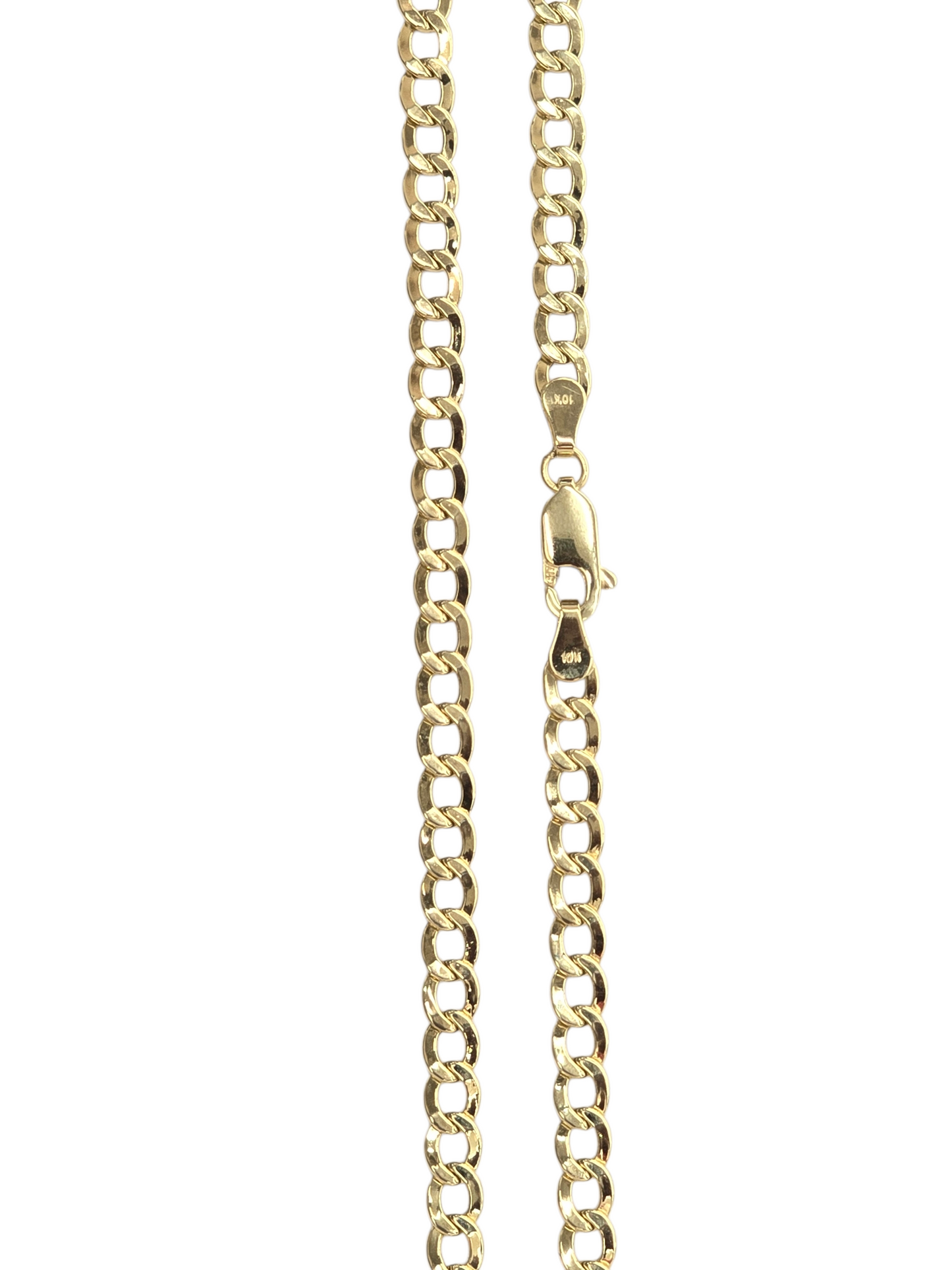 10KT REAL GOLD CUBAN CURB CHAIN 4.5 MM