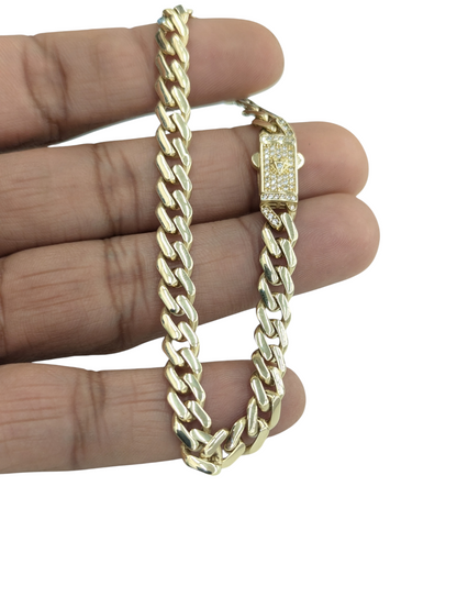 14kt Real Gold Miami Cuban Style Bracelet