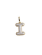 REAL DIAMOND 10KT TWO TONE BUBBLE LETTER A- Z PENDANT