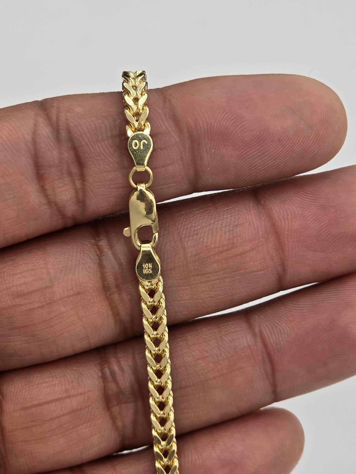 10KT REAL GOLD FRANCO BRACELET 4MM 8 INCH
