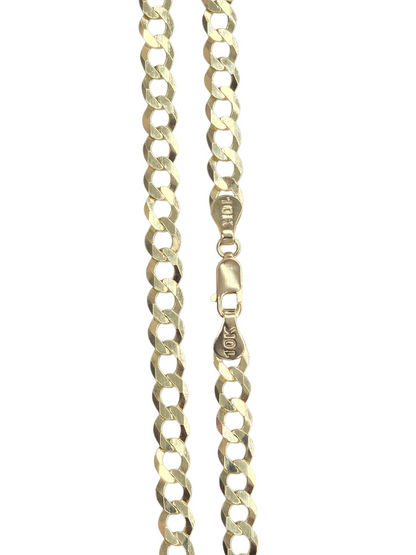 10KT REAL GOLD SOLID CUBAN CURB CHAIN 6MM FOR MEN AND WOMEN