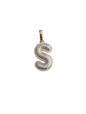 REAL DIAMOND 10KT TWO TONE BUBBLE LETTER A- Z PENDANT