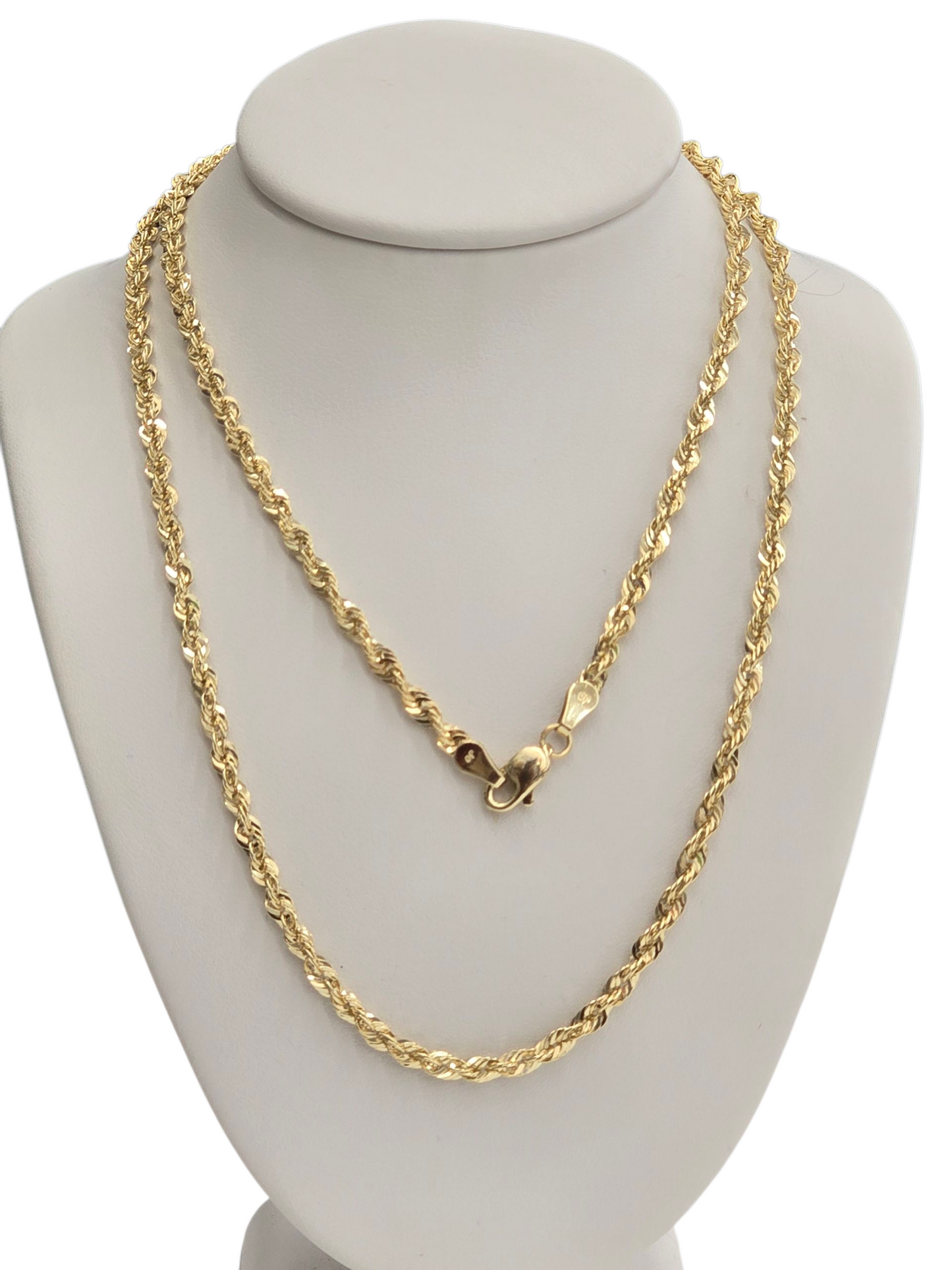 10KT REAL GOLD ROPE CHAIN 3MM FOR MEN AND WOMEN