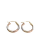 14KT REAL GOLD TRICOLOR HOOP EARRING