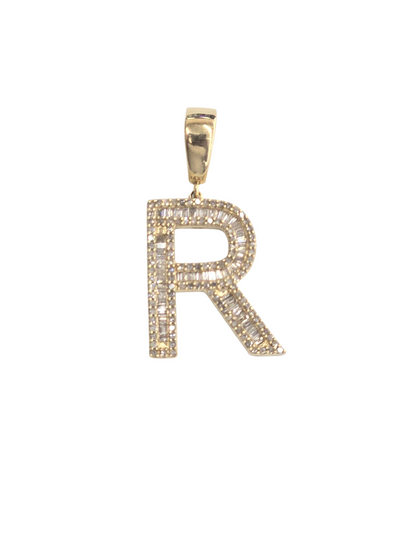REAL DIAMOND 10KT GOLD BLOCK LETTER INITIAL A TO Z FOR MEN AND WOMEN