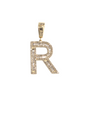 REAL DIAMOND 10KT GOLD BLOCK LETTER INITIAL A TO Z FOR MEN AND WOMEN