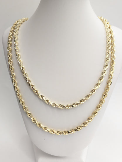 10kt Real Gold Rope Chain 7.8 mm